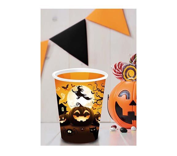 Vasos de Halloween Calabaza 240ml 6uds.