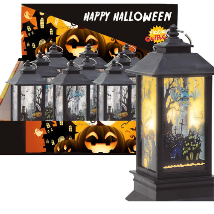 Linterna Halloween Negra Con Luz 12,5cm