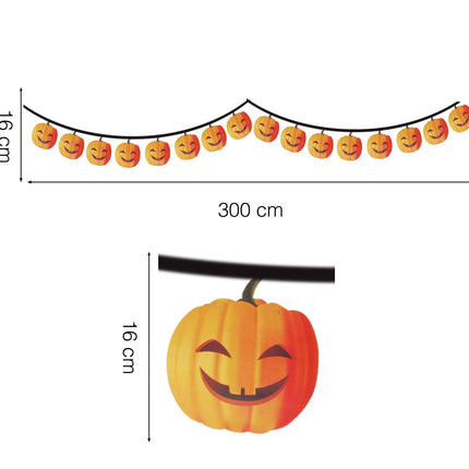 Guirnalda de Halloween Calabaza 3m