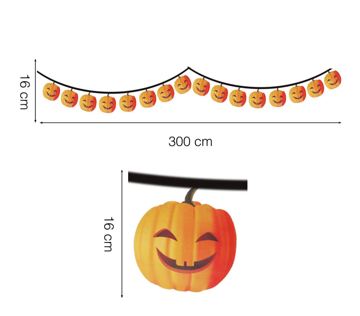 Guirnalda de Halloween Calabaza 3m