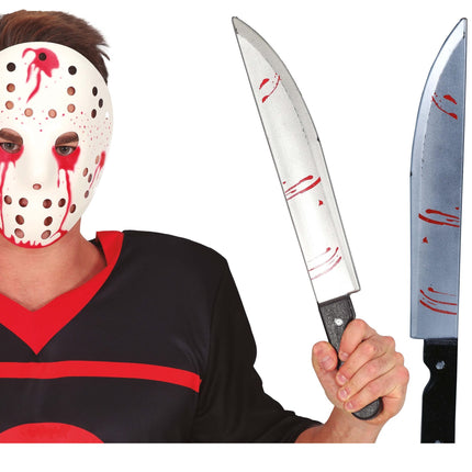 Machete Falso De Halloween Con Sangre 45cm