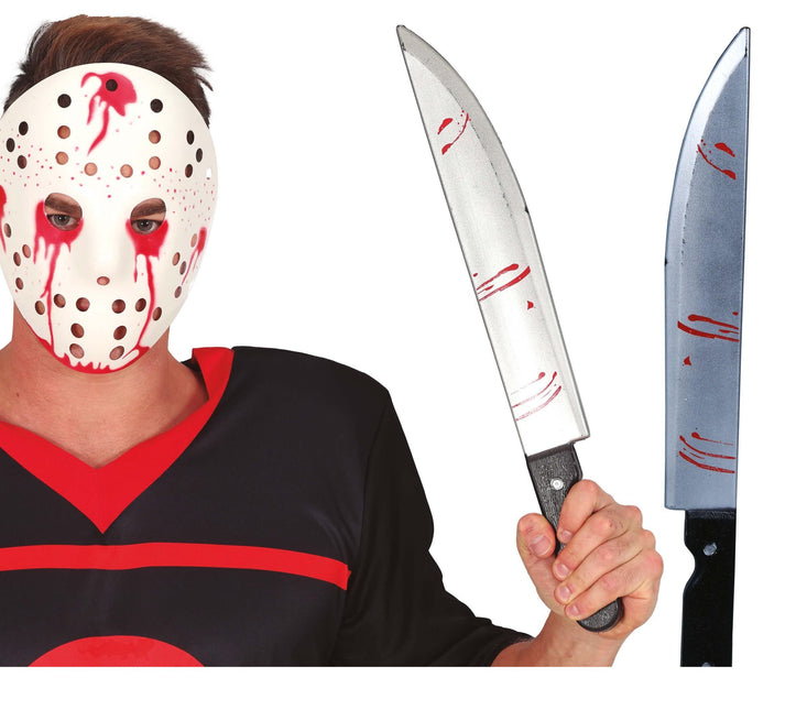 Machete Falso De Halloween Con Sangre 45cm