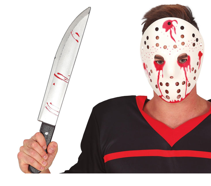 Machete Falso De Halloween Con Sangre 45cm