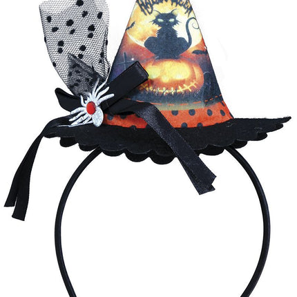 Diadema de Halloween Mini Gorro de Bruja Gato