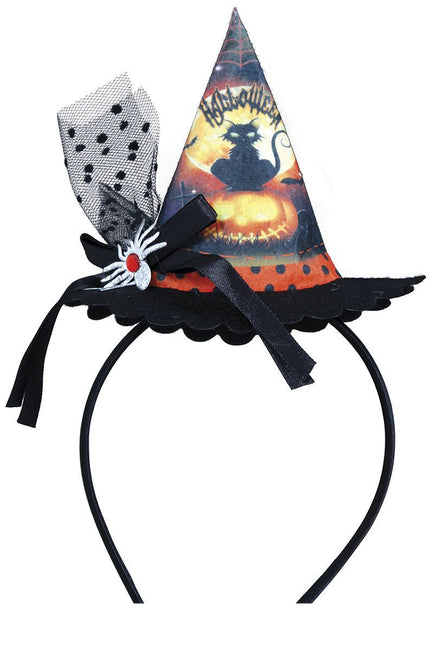 Diadema de Halloween Mini Gorro de Bruja Gato