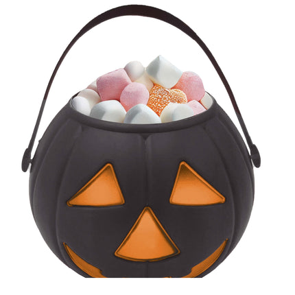 Cubo de caramelos de Halloween negro Calabaza 15cm