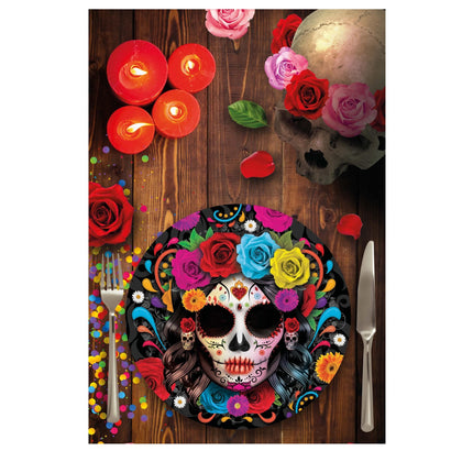 Platos de Halloween Cabeza de Muerte 23cm