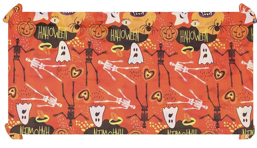 Mantel Halloween Naranja Fantasmas 1,77m