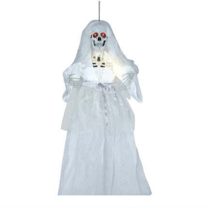 Halloween Muñeca Esqueleto Novia Con Luz Y Sonido 90cm