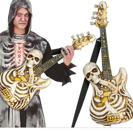 Halloween Guitarra Falsa Esqueleto 58cm