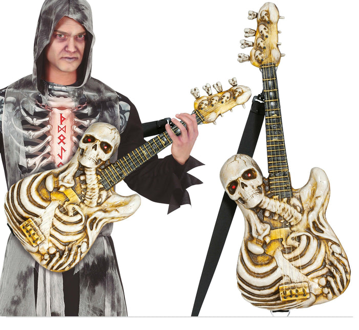 Halloween Guitarra Falsa Esqueleto 58cm