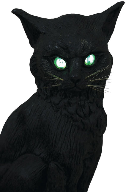 Halloween Gato Falso Con Luz Y Sonido 32cm