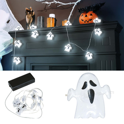 Cuerda de luces de Halloween Fantasmas 1,2m