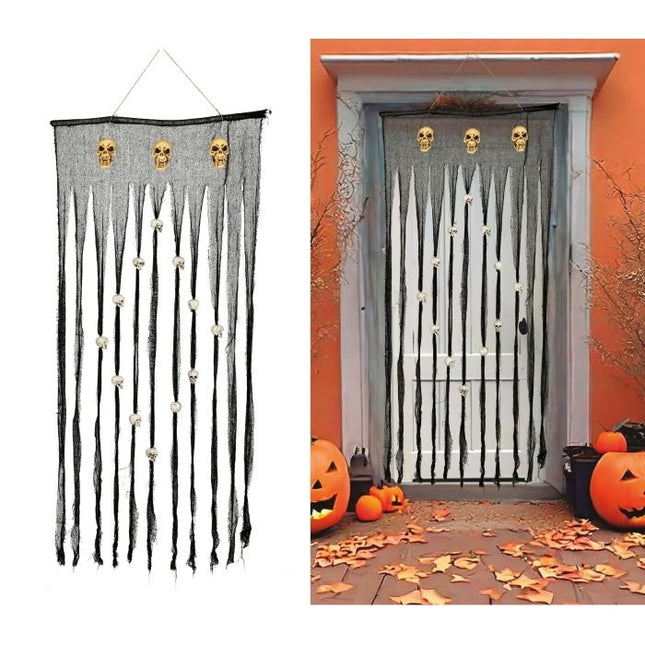 Cortina de Halloween con calaveras 1,8 m