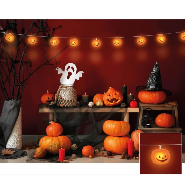 Guirnalda luminosa de Halloween Calabaza 1,8m