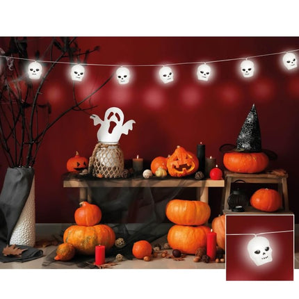 Guirnalda luminosa de Halloween Calaveras 1,8 m