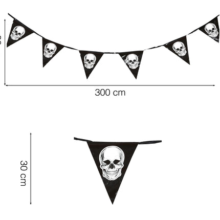 Banderola de Halloween Calaveras 3,6 m