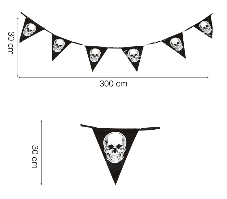 Banderola de Halloween Calaveras 3,6 m