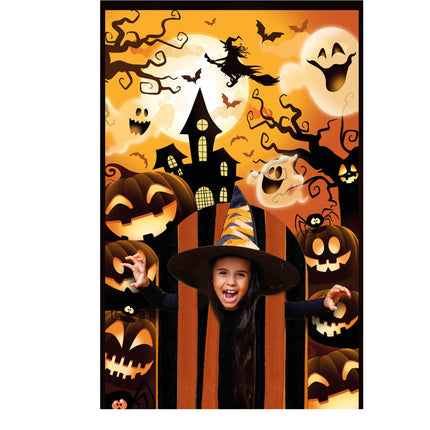 Cortina de puerta de Halloween Calabazas 2,4m