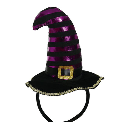 Halloween Tiara Sombrero de Bruja Negro Morado