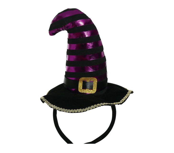 Halloween Tiara Sombrero de Bruja Negro Morado