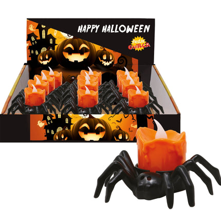 Decoración de Mesa de Halloween Araña con Vela 6cm