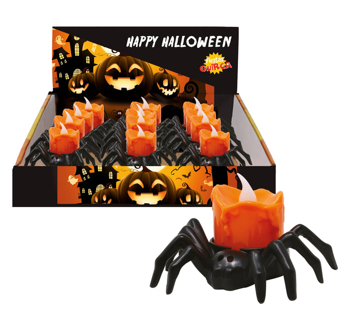 Decoración de Mesa de Halloween Araña con Vela 6cm