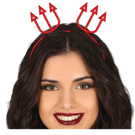 Diadema Halloween Tridente Rojo