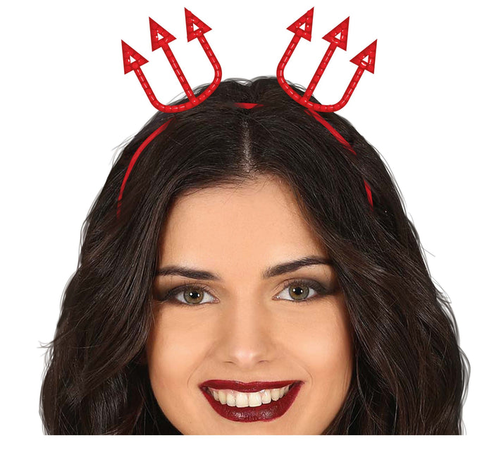 Diadema Halloween Tridente Rojo