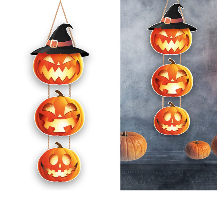 Halloween Decoración Colgante Calabazas Plato 64cm