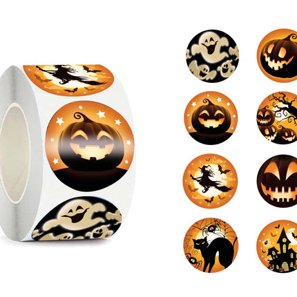 Pegatinas Halloween Negro Naranja 200uds