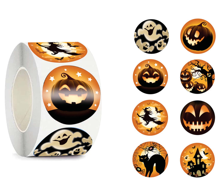 Pegatinas Halloween Negro Naranja 200uds