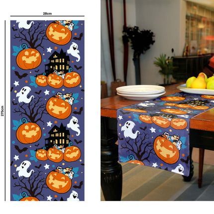 Traves de Mesa Halloween Calabazas y Fantasmas 2.75m