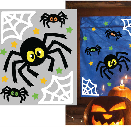 Pegatina de Halloween para Ventana Arañas y Telaraña 25cm