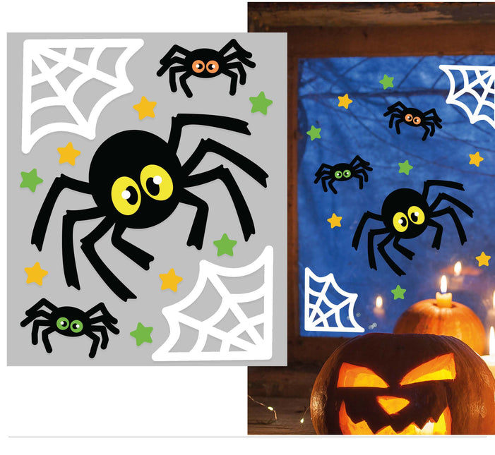 Pegatina de Halloween para Ventana Arañas y Telaraña 25cm