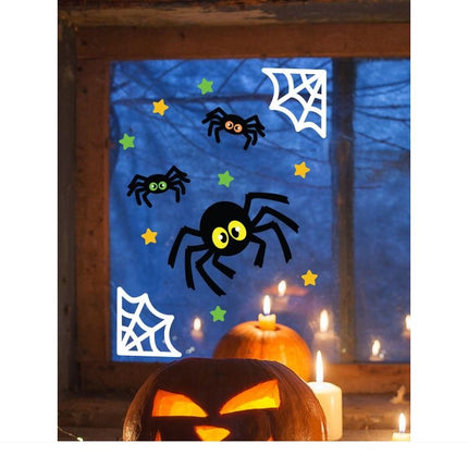 Pegatina de Halloween para Ventana Arañas y Telaraña 25cm