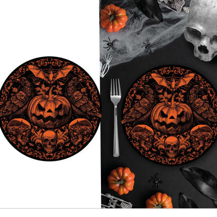 Platos Halloween Calabaza Gótica 23cm 6pcs