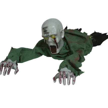 Decoración de mesa de Halloween Zombi rastrero verde 1,1 m