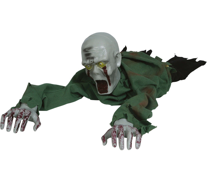 Decoración de mesa de Halloween Zombi rastrero verde 1,1 m