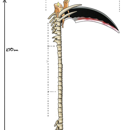 Hueso de guadaña falso de Halloween