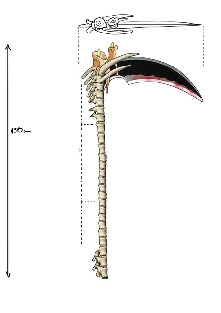 Hueso de guadaña falso de Halloween