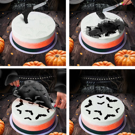 Plantilla Tarta Halloween Murciélagos 25cm