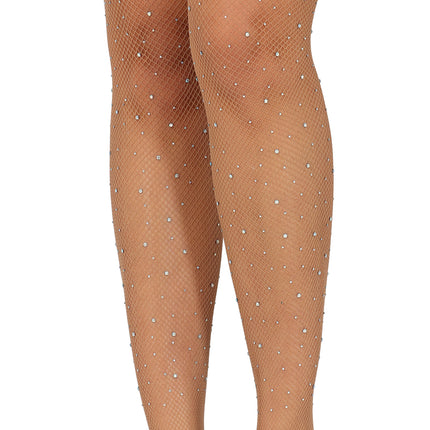 Mallas pequeñas con strass Beige