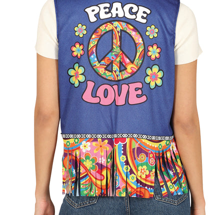 Chaleco hippie paz y amor, adultos