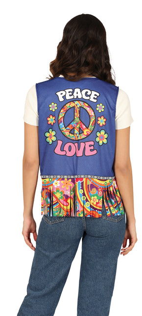 Chaleco hippie paz y amor, adultos