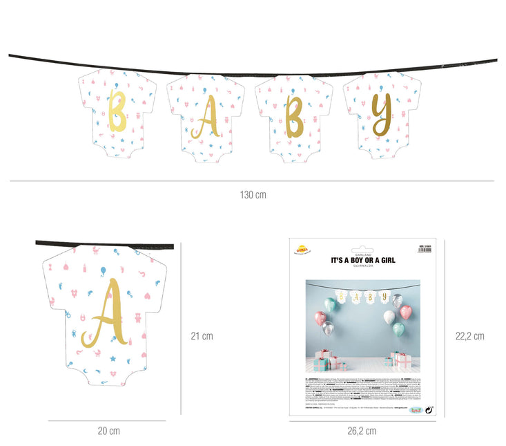 Guirnalda de Revelación de Sexo Bebé 1,3m