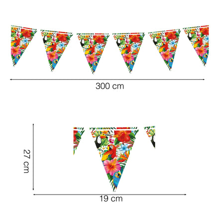 Guirnalda hawaiana de papel 3m