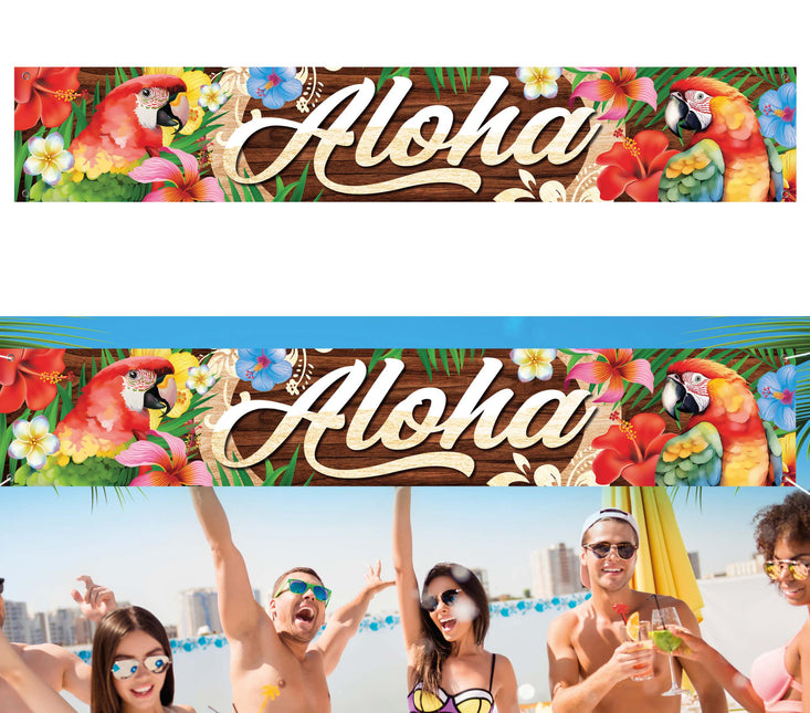 Banderola de tela Aloha verano x 150cm