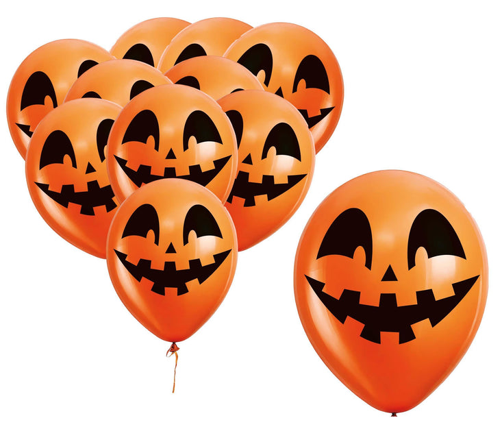 Globos de Halloween Calabaza Naranja 30cm 10pcs