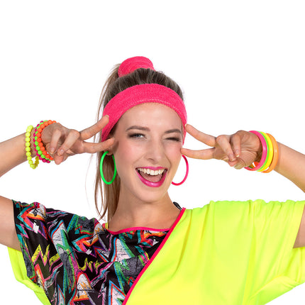 Pulsera Neon 80S Señoras 4pcs